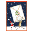 Caspari Santa And Reindeer Boxed Christmas Cards – 16 Cards Envelopes Sale