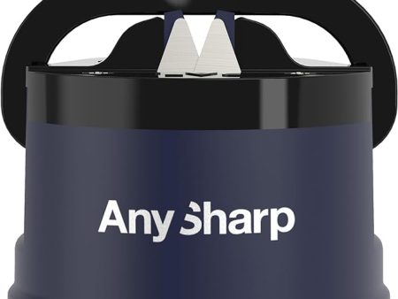 AnySharp Pro Knife One Handed Use Sharpener With Power Grip Surface – Navy For Sale