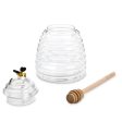 Glass Honey Jar with Lid and Honey Dipper on Sale