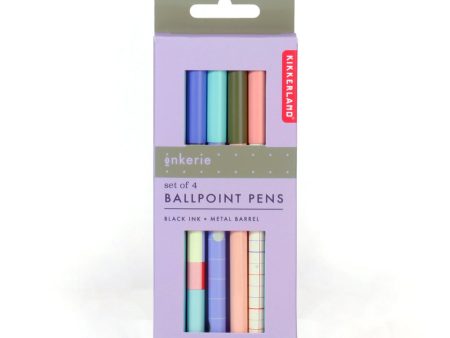 Kikkerland Inkerie Ballpoint Pens – Set of 4 Discount