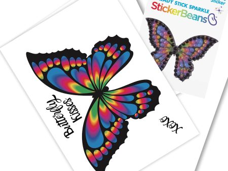 StickerBeans Greeting Card With Coordinating Sticker – Rainbow Butterfly – 5  X 7  Online