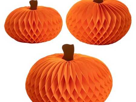 Honeycomb Pumpkins – Set of 3 Hot on Sale