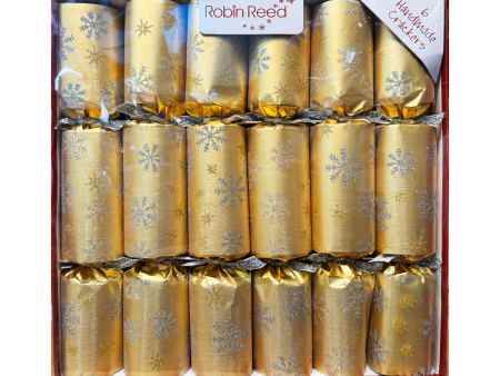 Robin Reed Gold Snowflakes Piccadilly Handmade Christmas Crackers – 6 Pack Sale