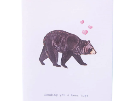 Bear Hug Glitter Greeting Card – 3.5  x 5  For Sale