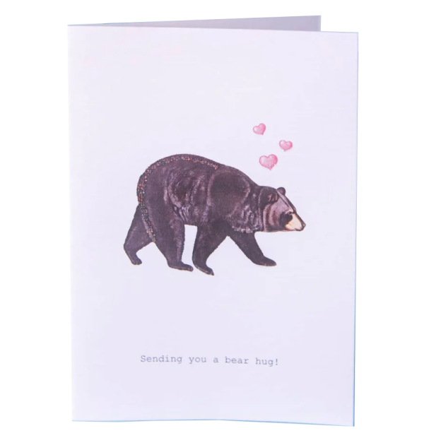 Bear Hug Glitter Greeting Card – 3.5  x 5  For Sale