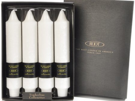 Root Timberline Collenette Candle – White – 7  – Box of 4 Supply