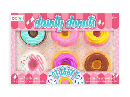 Dainty Donuts Vanilla Scented Pencil Erasers – Set of 6 Online Hot Sale