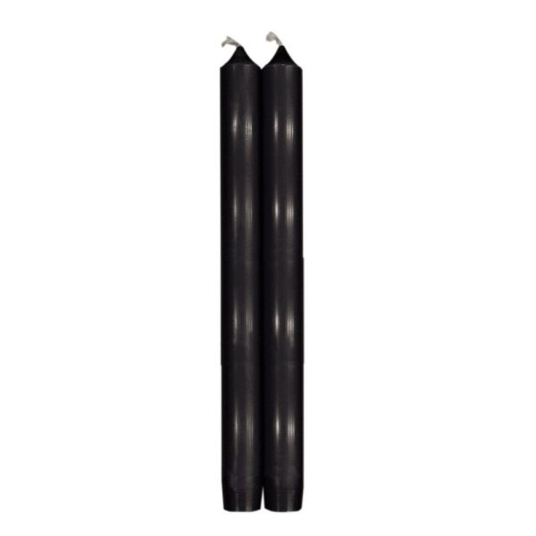 Caspari Tapered Candles in Black – 10inch – 2pk Online Hot Sale