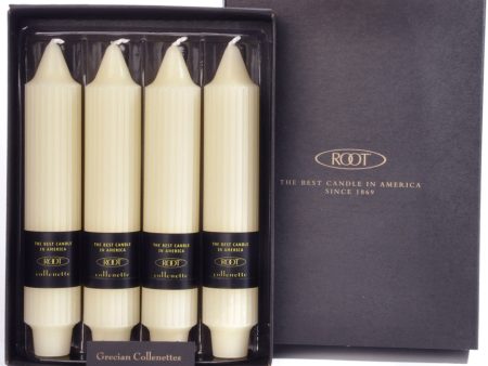 Root Grecian Collenette Candle – Ivory – 7  – Box of 4 on Sale