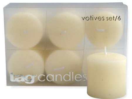 Votive Candles Set of 6 – Ivory For Discount