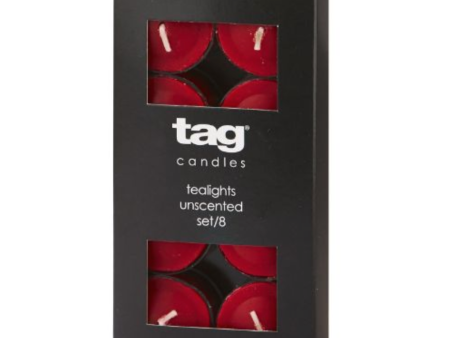 Tag Tea Light Wax Candles – Red – 8-Pk. Online