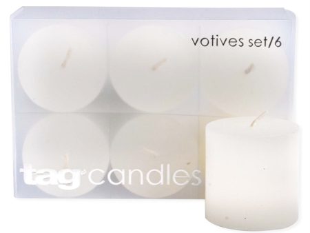 Votive Candles Set of 6 – White Online now