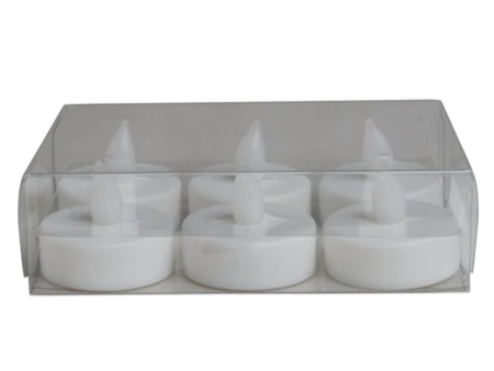 Battery Operated LED White Tealights – 6pk Discount