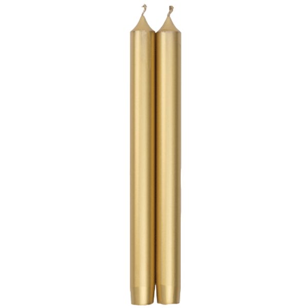 Caspari Tapered Candles in Gold Metallic – 12inch – 2pk Online Sale