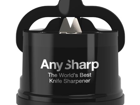 AnySharp Pro Knife One Handed Use Sharpener With Power Grip Surface – Black on Sale